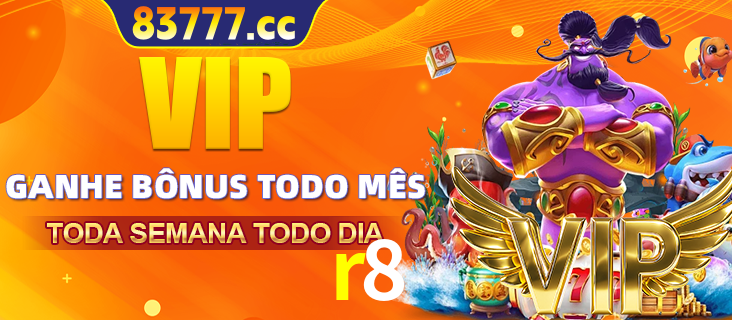Banner promocional do r8 oferecendo 100% de recompensas adicionais contínuas para quem fizer o login diário (Daily sign-in), com um mascote de coelho.